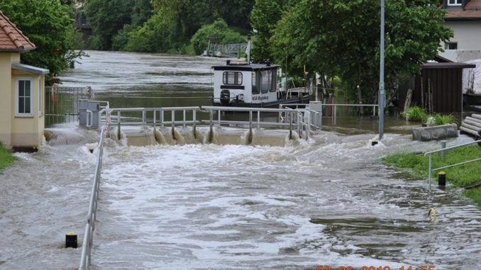 Land unter in Merseburg, Sachsen-Anhalt